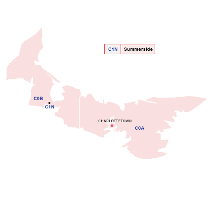 Pei Postal Code Map Fsa Codes By Prince Edward Island - Moving Tools – Topmoving.ca