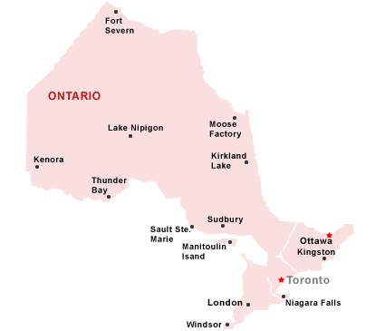 Ontario  on Eastern Ontario Central Ontario Southwestern Ontario Northern Ontario